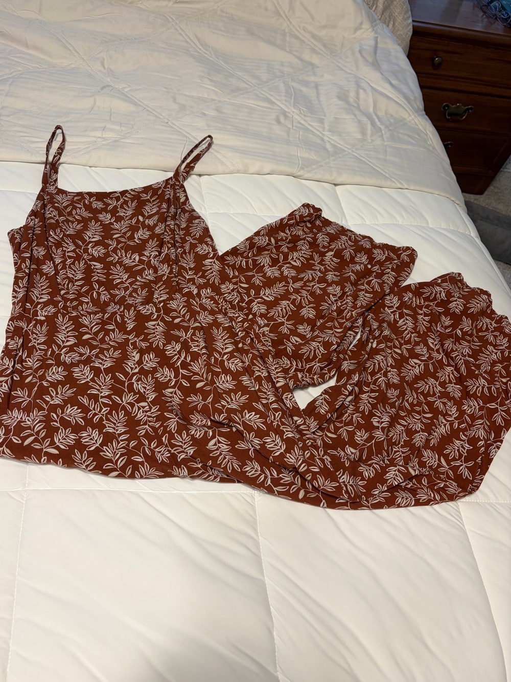 Women's Rust Floral jumpsuit
